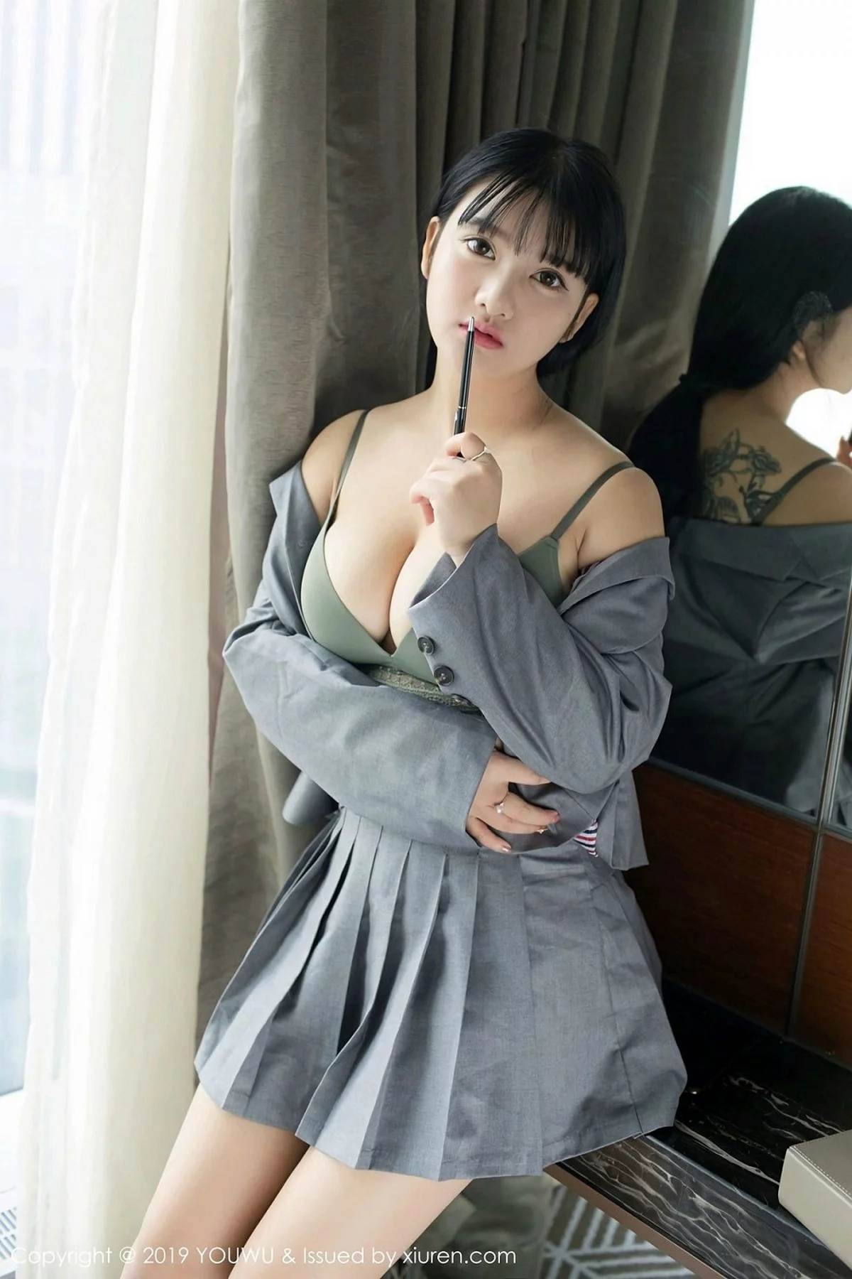 Xrmnw.Com[YouWu尤物馆]Vol.138_巨乳嫩模小尤奈私房黑色高叉连体内衣秀傲人豪乳诱惑写真59P