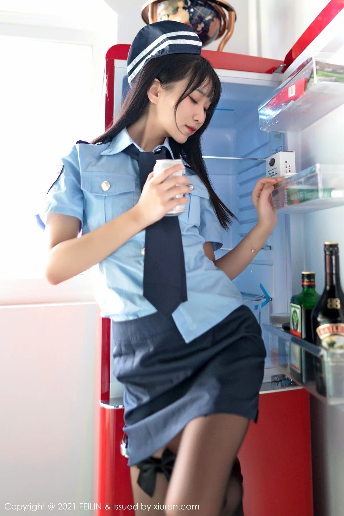 Xrmnw.Com[FeiLin嗲囡囡]VOL.417_模特小果冻儿JK制服配黑丝裤袜+情趣兔耳装秀完美身材诱惑写真70P