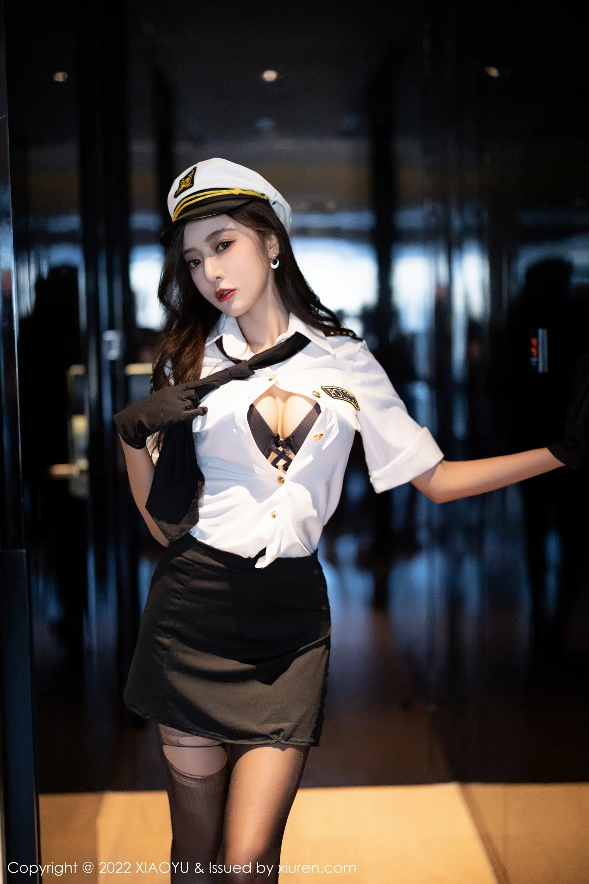 Xrmnw.Com[XiaoYu画语界]Vol.867_女神王馨瑶yanni韩国女警官制服露蕾丝内衣配破烂黑丝诱惑写真90P