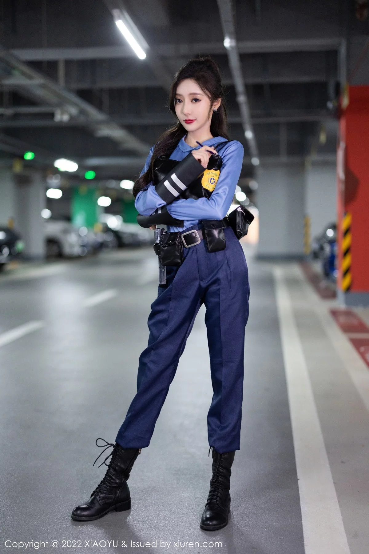 Xrmnw.Com[XiaoYu画语界]Vol.929_女神王馨瑶yanni脱蓝色女警官制服露黑色蕾丝内衣完美诱惑写真80P