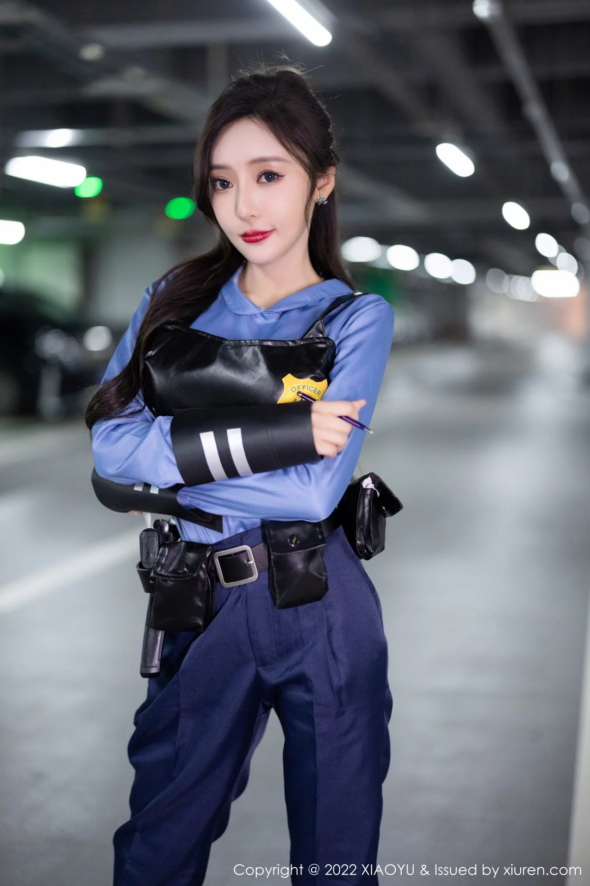 Xrmnw.Com[XiaoYu画语界]Vol.929_女神王馨瑶yanni脱蓝色女警官制服露黑色蕾丝内衣完美诱惑写真80P