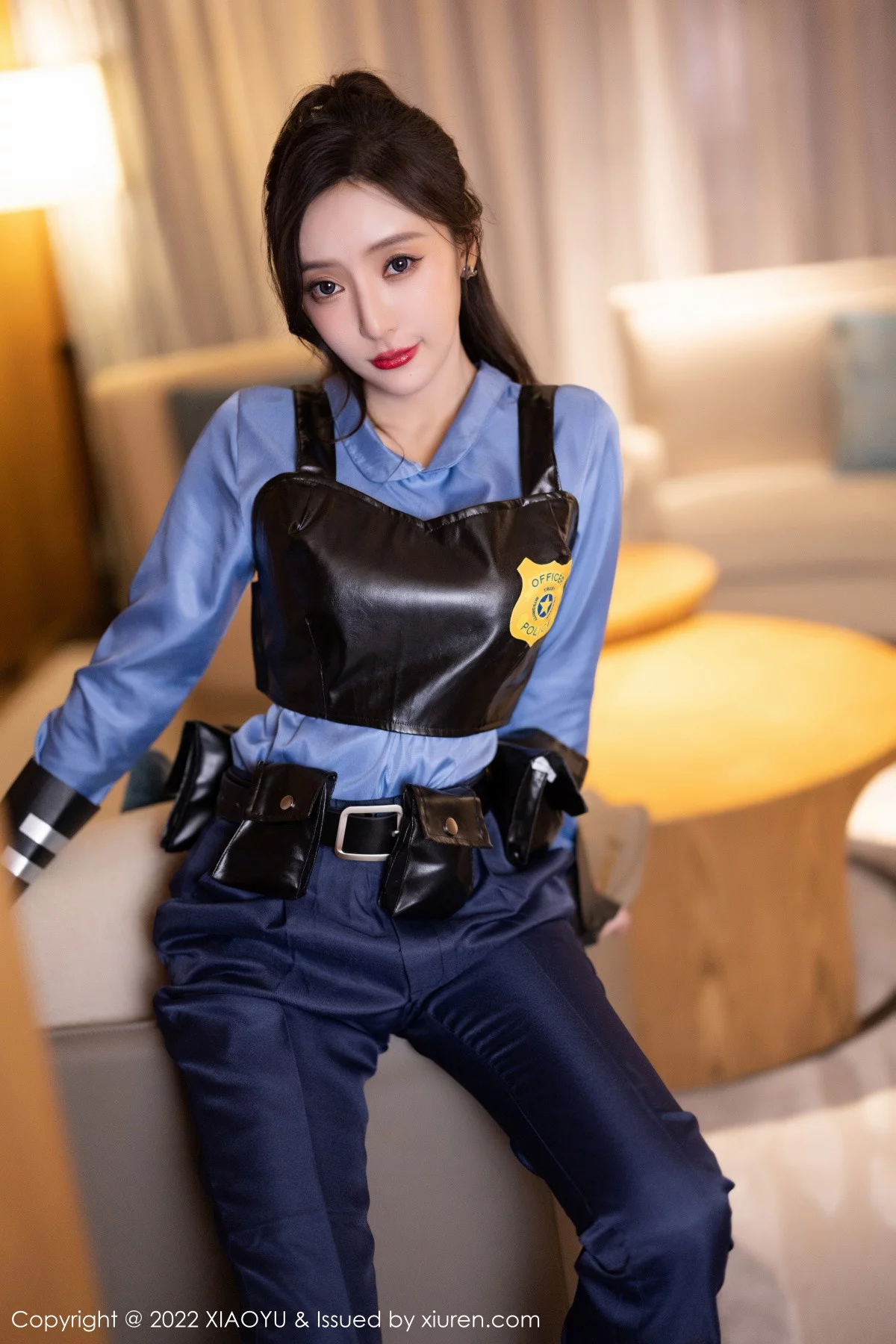 Xrmnw.Com[XiaoYu画语界]Vol.929_女神王馨瑶yanni脱蓝色女警官制服露黑色蕾丝内衣完美诱惑写真80P