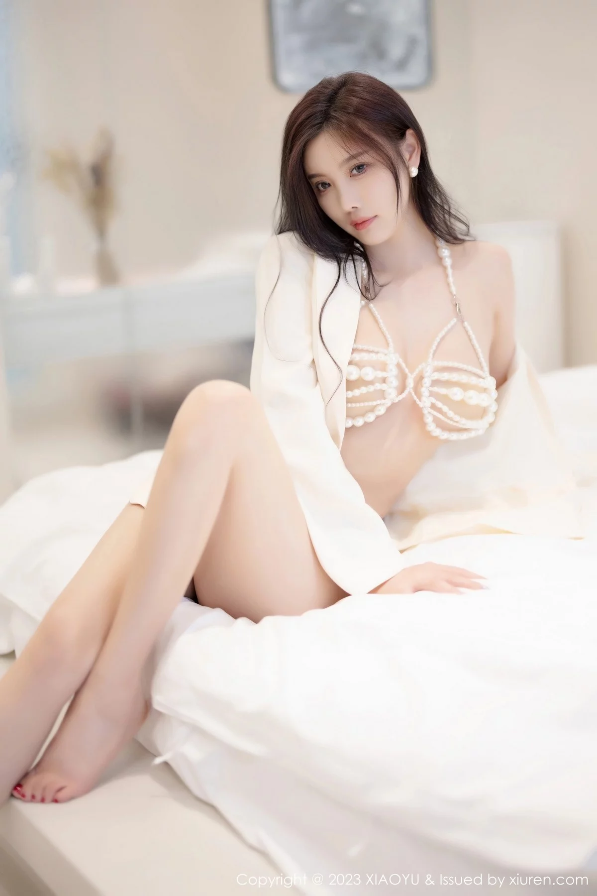 Xrmnw.Com[XiaoYu画语界]Vol.1031_女神杨晨晨白色轻透蕾丝服饰+珍珠情趣内衣秀惹火身材诱惑写真91P