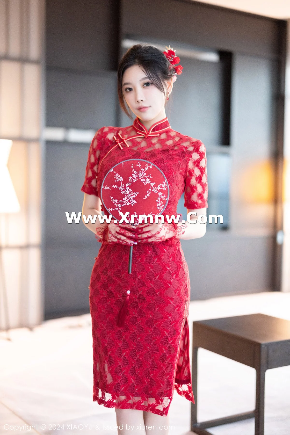 Xrmnw.Com[XiaoYu画语界]Vol.1184_女神杨晨晨Yome红色中式婚服露性感红色蕾丝内衣完美诱惑写真82P